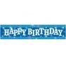 Banner decorativ albastru pentru petrecere 2.6m, Happy Birthday, Qualatex 45553, 1 buc