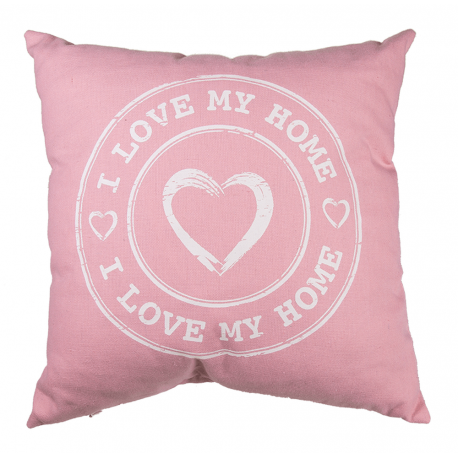 Perna decorativa I love my home - roz, 40 x 40 cm, Radar 190241