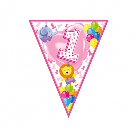 Banner fanioane ursulet roz 1st birthday - 3.6 m, Radar 54195