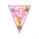 Banner fanioane ursulet roz 1st birthday - 3.6 m, Radar 54195