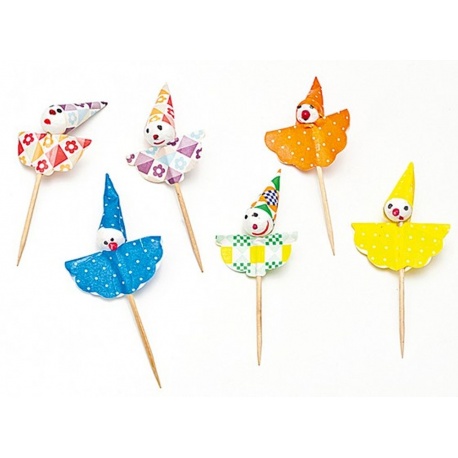 Scobitori decorative figurine clovn, Radar 12359, Set 144 buc