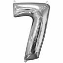 Balon Folie Cifra 7 Argintiu - 66cm, Anagram 31961