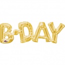 Pachet baloane litere b-day auriu - 66 x 22 cm, Amscan 33756