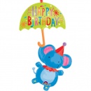 Balon Folie Figurina Elefant Happy Birthday - 99 x 144 cm, Amscan 32873