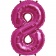 Balon folie mare cifra 8 magenta - 86 cm, Amscan 28296