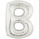Balon folie mare litera B argintiu - 86 cm, Amscan 32948