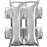 Balon Folie Simbol Hashtag Argintiu - 41 cm, Amscan 33066