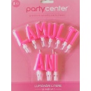 Lumanari roz pentru tort "La multi ani!", Radar LMAROZ, set 10 bucati