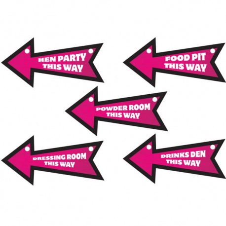 Indicator directie pentru petrecerea burlacitelor, Amscan 997349, set 6 bucati