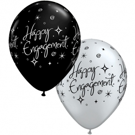 Baloane latex sidef 11" Asortate Happy Engagement, Qualatex 38852
