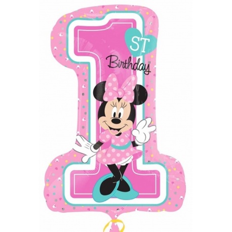 Balon Folie Figurina Figurina Minnie Mouse 1st Birthday - 71x48 cm, Amscan 34352, 1 buc