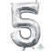 Balon Folie Cifra 5 Argintiu - 41 cm, Amscan 33084
