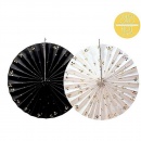 Rozete hartie alb/negru pentru Revelion- 35 cm, Radar 41215, set 2 bucati