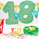 Decoratiune hartie 18 ani cu sclipici - 36 x 23 cm, Radar 50106