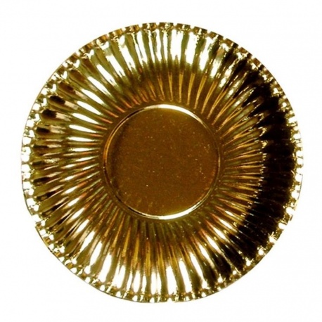 Farfurii petrecere carton aurii 23 cm, Radar 62152, Set 10 bucati