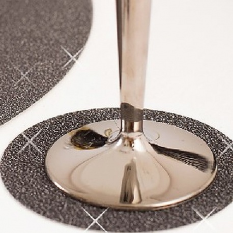 Suport pahar gri cu sclipici - 8.5 cm, Radar 45507, set 6 bucati