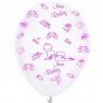 Baloane latex 10"/26cm inscriptionate "New Baby", Radar GI.NEWBABY