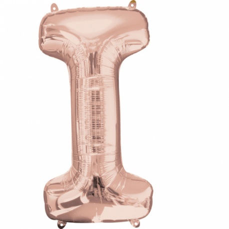 Balon Folie Mare Litera I Rose Gold - 45 x 81cm, Amscan 36572