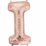 Balon Folie Mare Litera I Rose Gold - 45 x 81cm, Amscan 36572