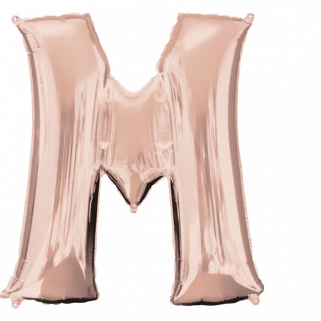 Balon Folie Mare Litera M Rose Gold - 81 x 83cm, Amscan 36576