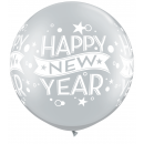 Balon latex Jumbo 30" inscriptionat Happy New Year, Qualatex 19173, 1 buc