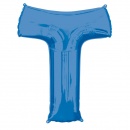 Balon Folie Mare Litera T Albastru - 66 x 81 cm, Amscan 35439