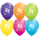 Baloane latex 11"/28 cm inscriptionate 21-A-Round, Qualatex 45601