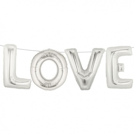 Pachet litere LOVE 41 cm argintiu, Anagram