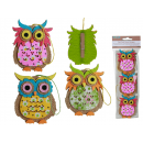 Decoratiune bufnita cu clips si agatatoare - 8 x 6 cm, Radar 137230, set 3 bucati