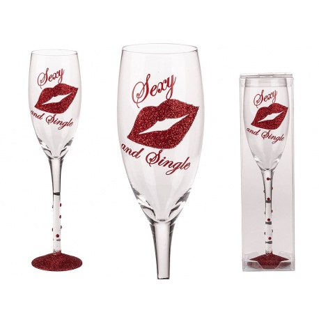 Pahar sampanie "Sexy and single" - ca. 24 cm, Radar 750015, 1buc/set