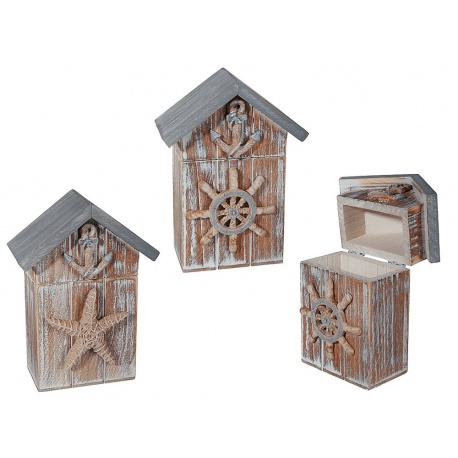 Casuta decorativa din lemn cu ancora - 14,5 x 11 cm, Radar 830313