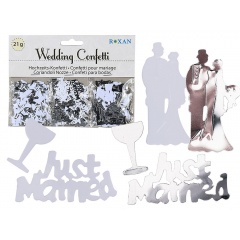 Confetti nunta - 21 gr, Radar 719180,  Alb/Argintiu