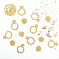 Confeti aurii in forma de inel de logodna- 5 cm, Radar 41297