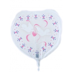 Balon Folie Figurina Transparenta cu Porumbei Albi, 61cm, Qualatex Q272612