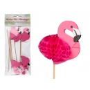 Scobitori decorative pentru briose, flamingo - H: ca. 18 cm, Radar 500171, 8buc/set
