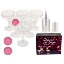 Joc de petrecere pentru adulti - Prosecco Pongo - 12 pahare de plastic, ca. 8,5 x 11 cm si 3 mingii, Radar 79/3929
