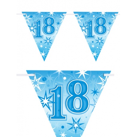 Banner stegulete pentru majorat - 2 m, Happy Birthday 18 ani, Qualatex 45587