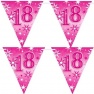 Banner stegulete pentru majorat - 2 m, Happy Birthday 18 ani, Qualatex 45578
