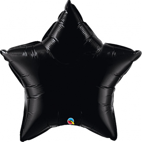 Balon folie stea neagra - 20"/ 50 cm, Qualatex 12617