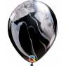 Balon Latex SuperAgate 11 inch (28 cm) Black & White, Qualatex 39921