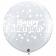 Baloane latex Jumbo 3 ft inscriptionate Happy Birthday Confetti Dots-A-Round Diamond Clear, Qualatex 53546, 1 buc