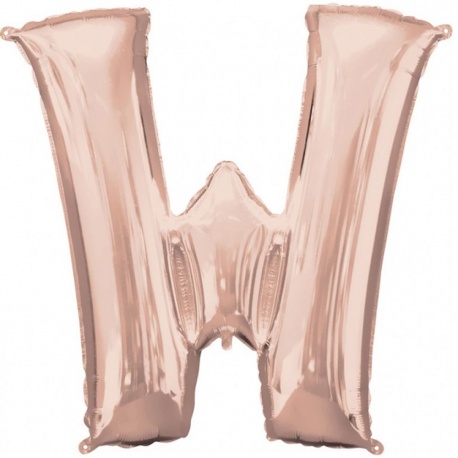 Balon Folie Mare Litera W Rose/Gold - 71 x 83 cm, Amscan 36586