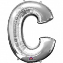 Balon folie mare litera C argintiu - 86 cm, Amscan 32950