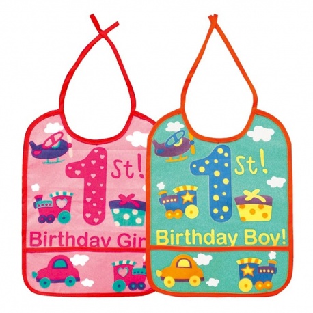Bavetica 1st Birthday - 25x33 cm, Radar 52197, roz/bleu