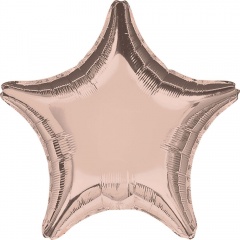 Balon folie metalizat stea Rose Gold - 45 cm, Amscan 36187