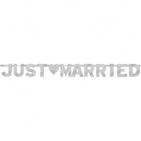 Banner decorativ "Just Married" - 365 cm, Amscan 122594, 1 buc