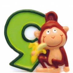 Lumanare aniversara Cifra 9 pentru tort Safari Monkey, Amscan 551799, 1 buc