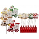 Betisoare decorative ghiveci din lemn - ca. 6 x 27 cm, Radar 948131, diverse culori, 4 buc/set