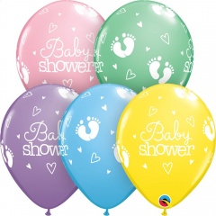 Baloane latex 11''/28 cm Baby Shower Talpi & Inimi, Qualatex 54163