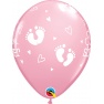 Baloane latex 11''/28 cm Baby Shower Talpi & Inimi, Qualatex 54163
